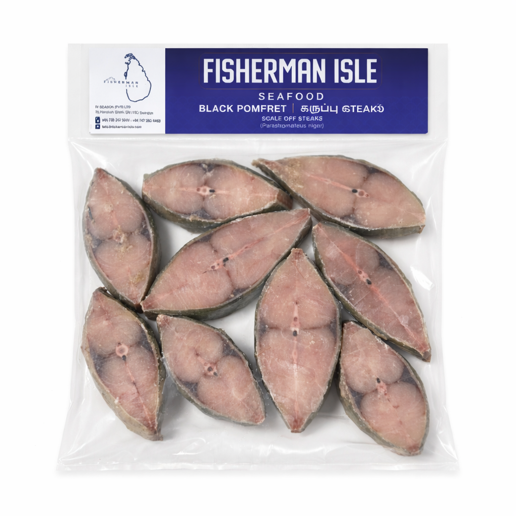Premium Frozen Black Pomfret Steaks